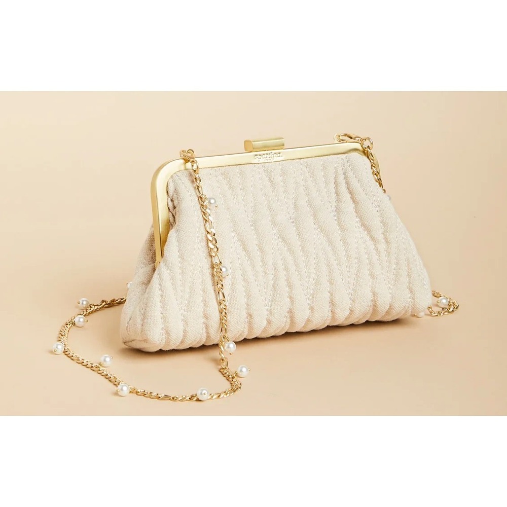 NWT Spartina 449‎ Ruched Clutch Bascom Y2K Revival Pearlcore Coquette